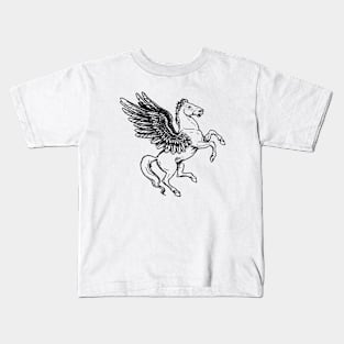 Vintage Heraldic Pegasus Kids T-Shirt